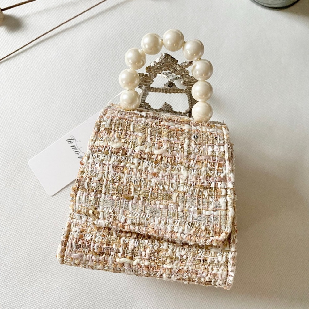 Tweed Pearl Handle Purse